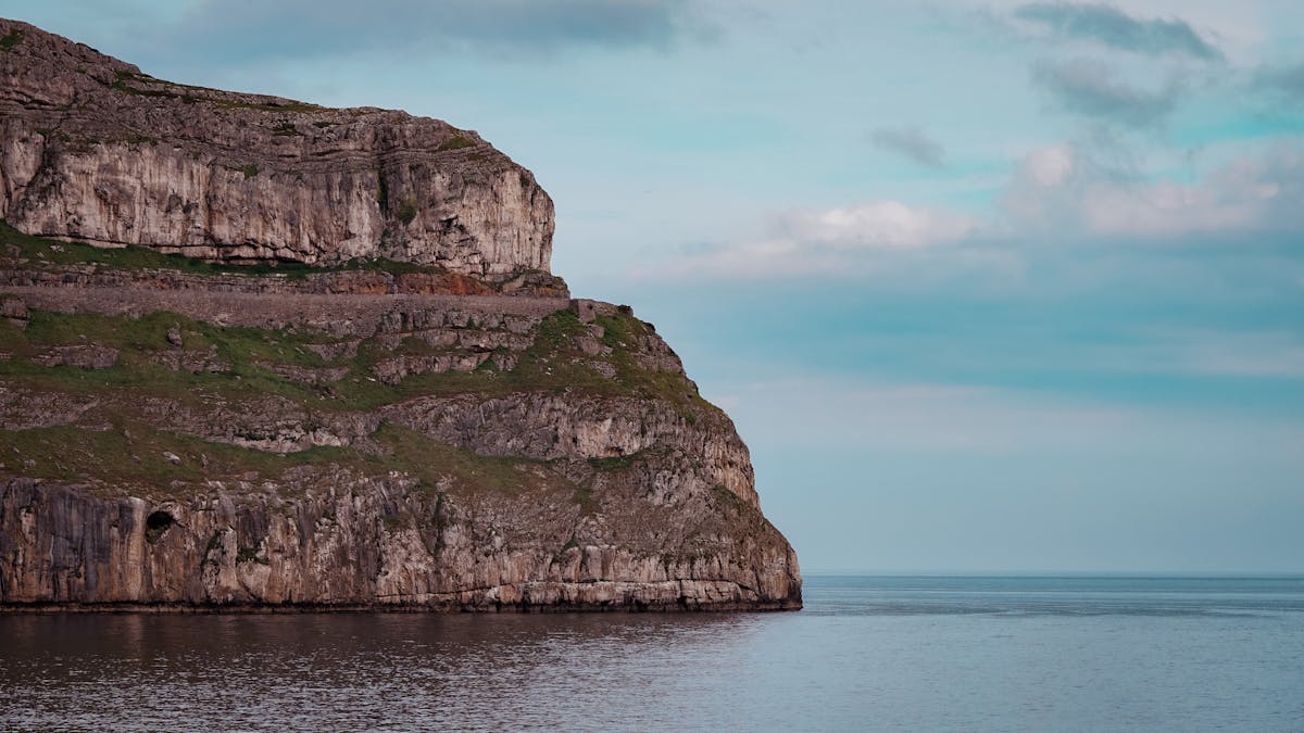 Majestic coastal cliff at Llandudno Wales