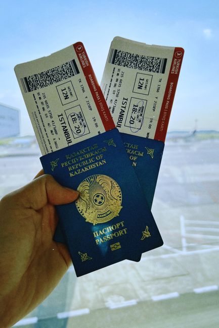 Passport and boarding pass ready for a UK trip
